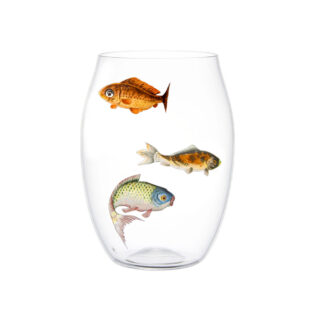 Lobmeyr Balloon Convex Tumbler With Painted Fish D