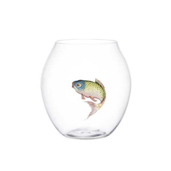 Lobmeyr Balloon Tumbler With Painted Fish B Lobmeyr Balloon Tumbler With Painted Fish B