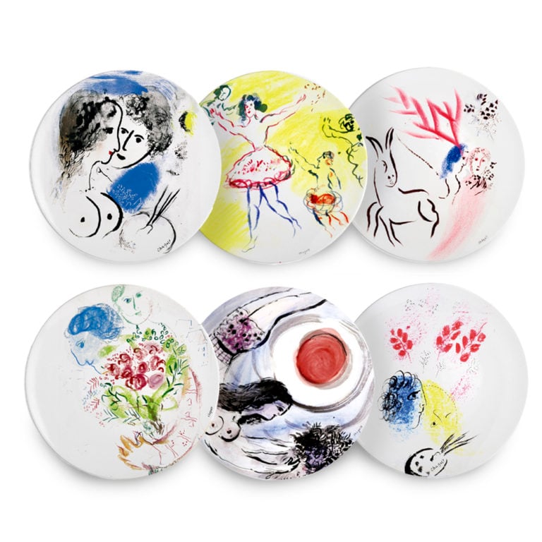 Bernardaud Marc Chagall Coupe Dinner Plates (Set of 6)
