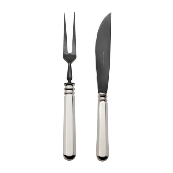 Robbe & Berking Alt-Spaten Silver Carving Set with Frozen Black Blade and Tines.