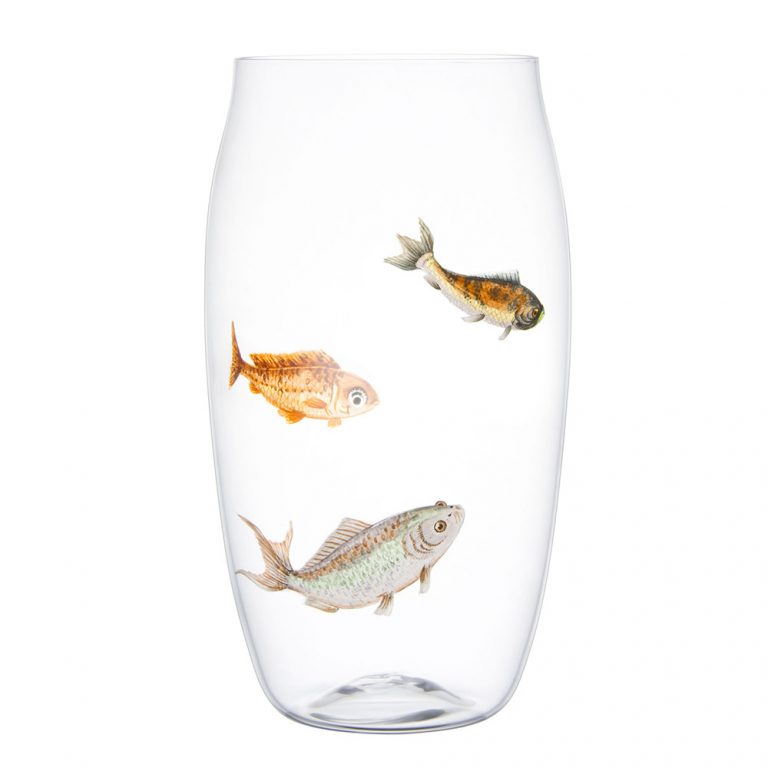 Lobmeyr Balloon Beer Tumbler with Painted Fish D