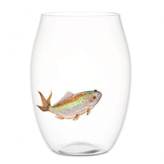 Lobmeyr Balloon Convex Tumbler with Painted Fish B
