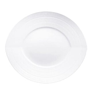 J.L Coquet Hemisphere White Oval Platter