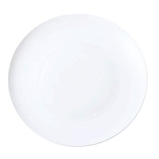 J.L Coquet Hemisphere White Flat Round Dish Large