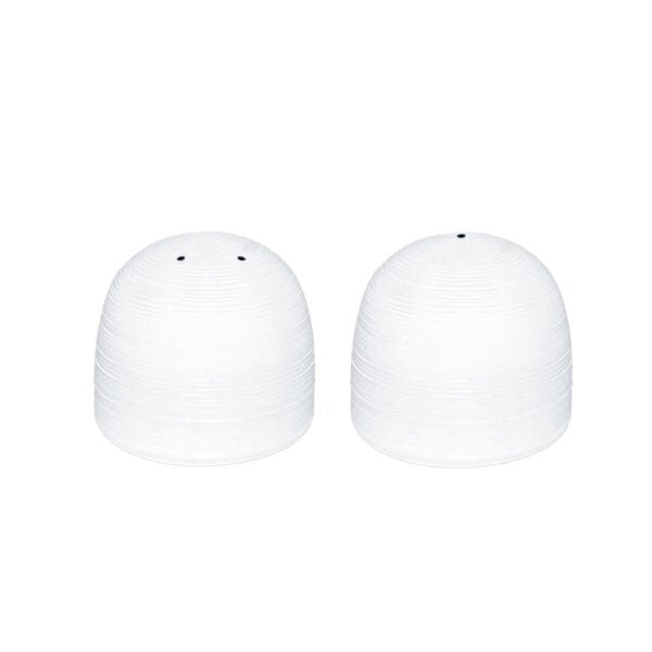 J.L Coquet Hemisphere White Salt and Pepper Shakers