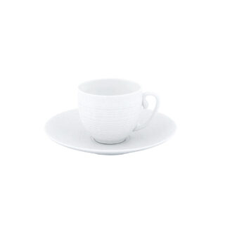 J.L Coquet Hemisphere White Cappuccino Cup And Saucer