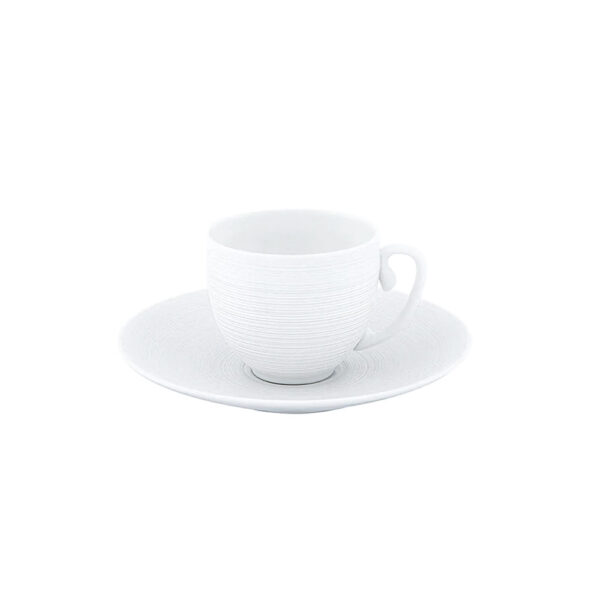 J.L Coquet Hemisphere White Cappuccino Cup And Saucer