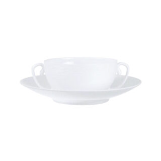 J.L Coquet Hemisphere White Cream Soup Cup & Saucer (Saucer)