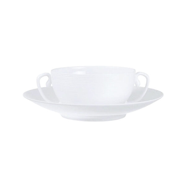 J.L Coquet Hemisphere White Cream Soup Cup & Saucer (Saucer)