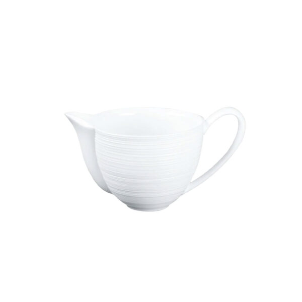 J.L Coquet Hemisphere White Creamer with Handle Small