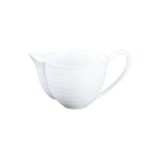 J.L Coquet Hemisphere White Creamer With Handle Large