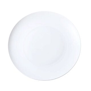 J.L Coquet Hemisphere White Flat Round Dish Medium