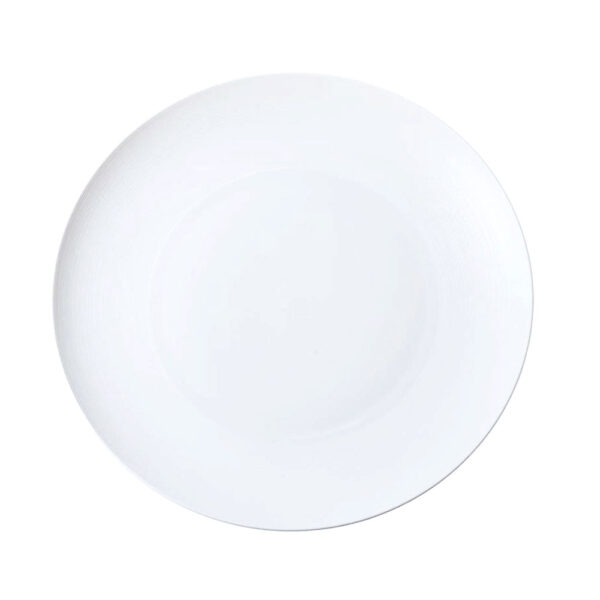J.L Coquet Hemisphere White Flat Round Dish Medium