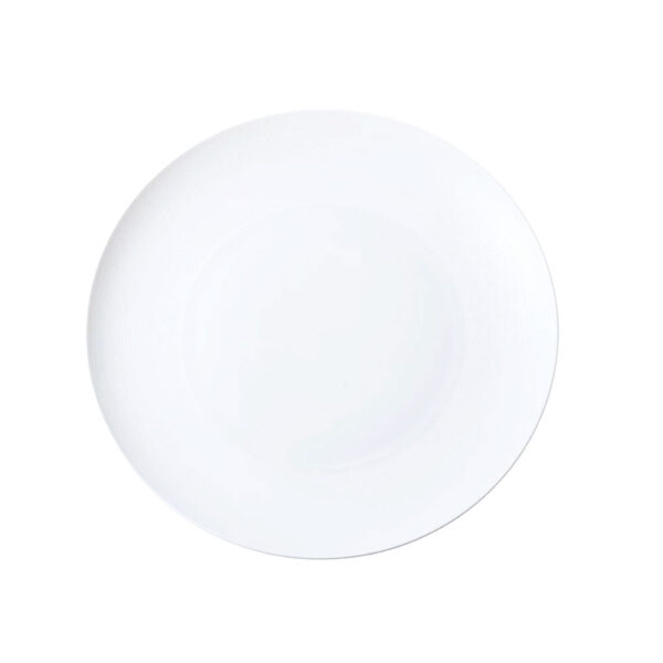 J.L Coquet Hemisphere White Flat Round Dish Small