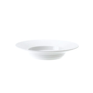 J.L Coquet Hemisphere White Hollow Round Dish with Rim