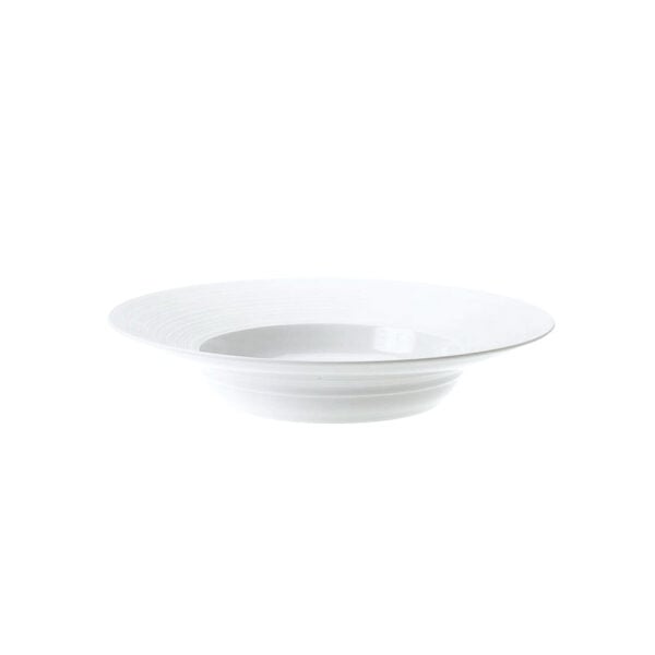 J.L Coquet Hemisphere White Hollow Round Dish with Rim