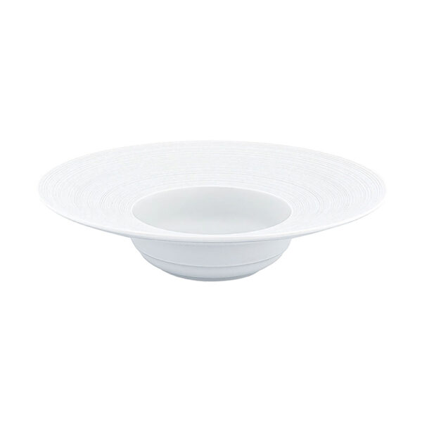 J.L Coquet Hemisphere White Rim Soup Plate Large
