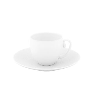 J.L Coquet Hemisphere White Small Coffee Cup and Saucer