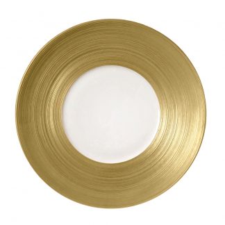J.L Coquet Hemisphere Gold Dinner Plate at Kneen & Co. Fine Porcelain