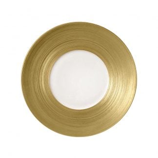 J.L Coquet Hemisphere Gold Dessert Plate Kneen & Co. High-End Porcelain