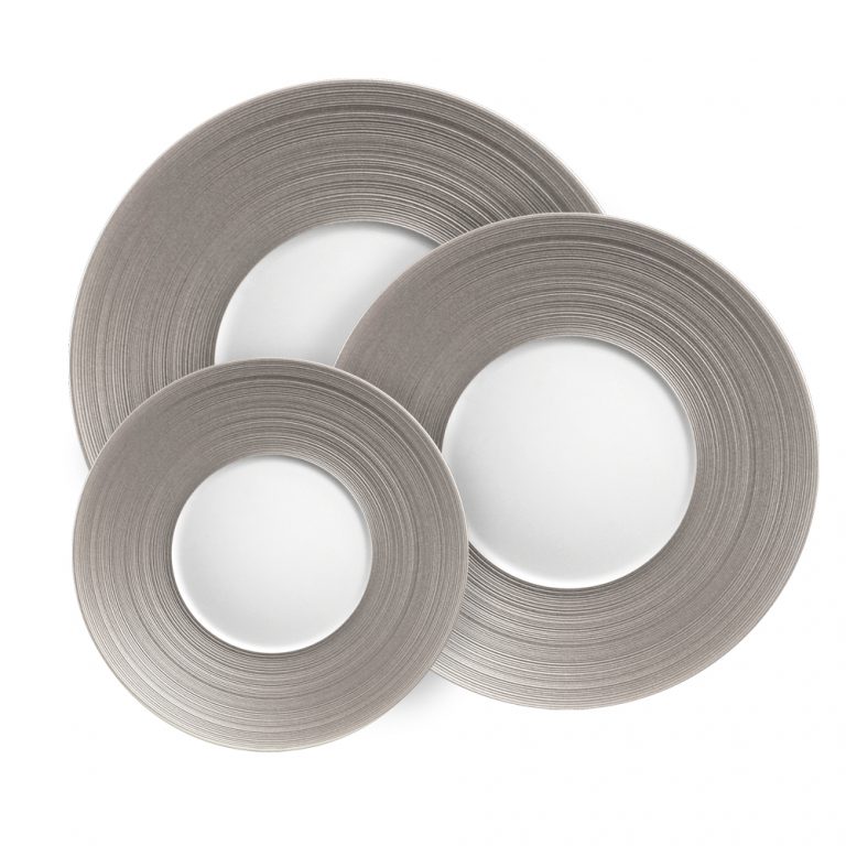 JLCHemisphereMetallicGreyParent1000x1000 J.L Coquet Hemisphere Metallic Grey Dinnerware Luxury Dinnerware Kneen & Co.