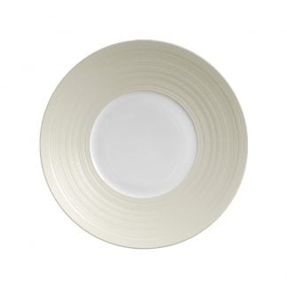 J.L Coquet Hemisphere Vanilla Dessert Plate at Kneen & Co. Luxury Porcelain