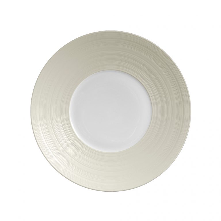 J.L Coquet Hemisphere Vanilla Dessert Plate at Kneen & Co. Luxury Porcelain