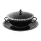 Nymphenburg Lotos Ibis Black Soup Cup and Saucer