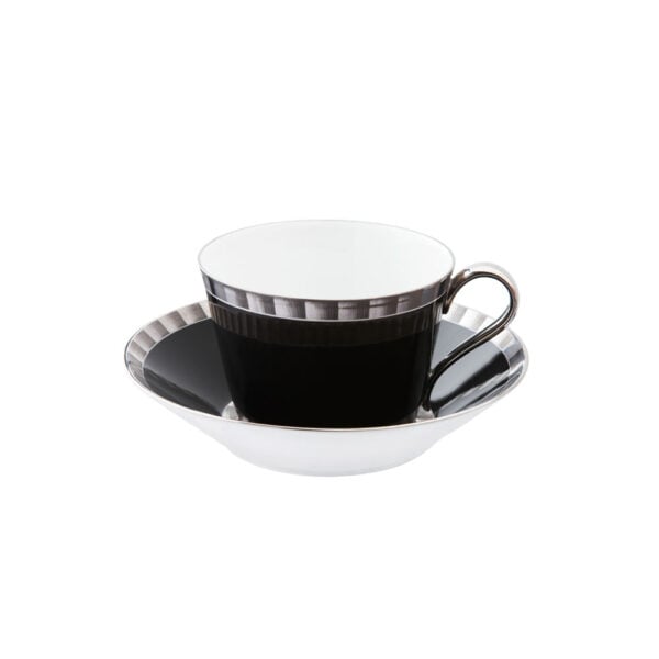 Nymphenburg Lotos Ibis Black Coffee Cup And Saucer Nymphenburg Lotos Ibis Black Coffee Cup And Saucer