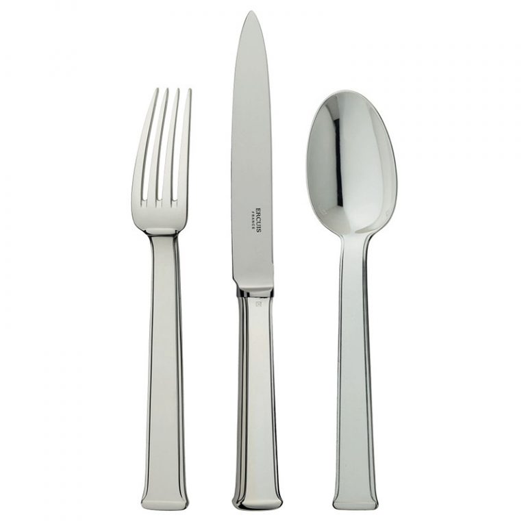 Ercuis Sequoia Five-Piece Place Setting Silver Plated Ercuis Sequoia Five-Piece Place Setting Silver Plated