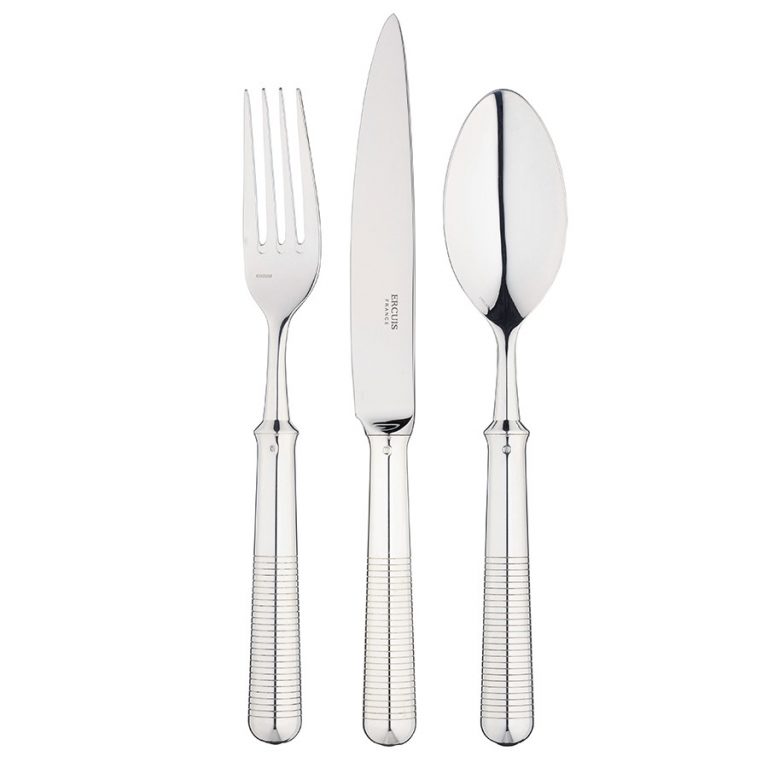 Ercuis Transat Five-Piece Place Setting Silver Plated Ercuis Transat Five-Piece Place Setting Silver Plated