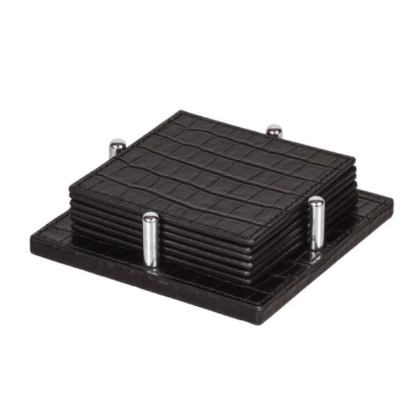 David Square Coasters With Holder David Square Coasters With Holder
