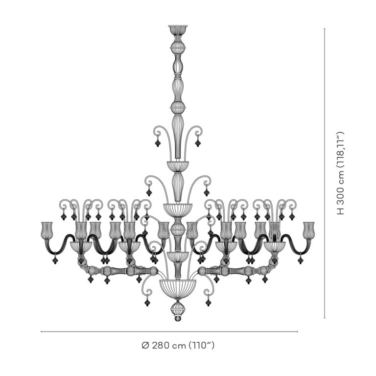 Venini Marcello Chandelier Scale