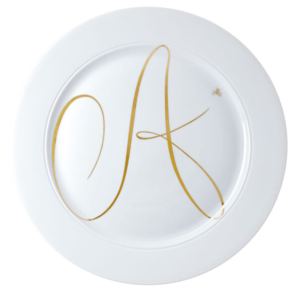 Nymphenburg Ted Muehling Custom Monogram Gold Charger Nymphenburg Ted Muehling Custom Monogram Gold Charger