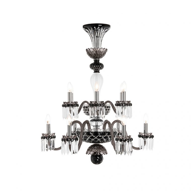 Saint-Louis Crystal Arlequin 12-Light Chandelier Black and Clear Saint-Louis Crystal Arlequin 12-Light Chandelier Black and Clear