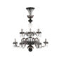 Saint-Louis Crystal Arlequin 12-Light Chandelier Black and Clear