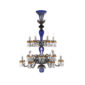 Saint-Louis Crystal Arlequin 18-Light Chandelier Dark Blue and Black
