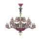 Saint-Louis Crystal Arlequin 24-Light Chandelier Amethyst and Chartreuse
