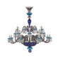 Saint-Louis Crystal Arlequin 24-Light Chandelier Dark Blue and Sky Blue