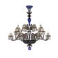 Saint-Louis Crystal Arlequin 24-Light Chandelier Dark Blue and Black