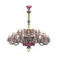 Saint-Louis Crystal Arlequin 36-Light Chandelier Amethyst and Chartreuse