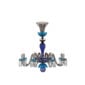 Saint-Louis Crystal Arlequin 8-Light Chandelier Dark Blue and Sky Blue