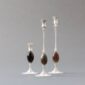E.R. Butler Satin Silver Candlesticks with Ox Horn