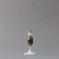 E.R. Butler Satin Silver Candlestick with Ox Horn