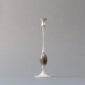 E.R. Butler Satin Silver Candlestick with Ox Horn