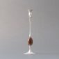 E.R. Butler Satin Silver Candlestick with Ox Horn