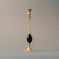 E.R. Butler Satin Gold Candlestick with Buffalo Horn