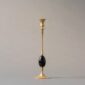 E.R. Butler Satin Gold Candlestick with Buffalo Horn