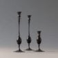 E.R. Butler Oxidized Bronze Candlestick with Buffalo Horn