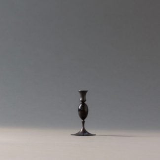 E.R. Butler Oxidized Bronze Candlestick with Buffalo Horn